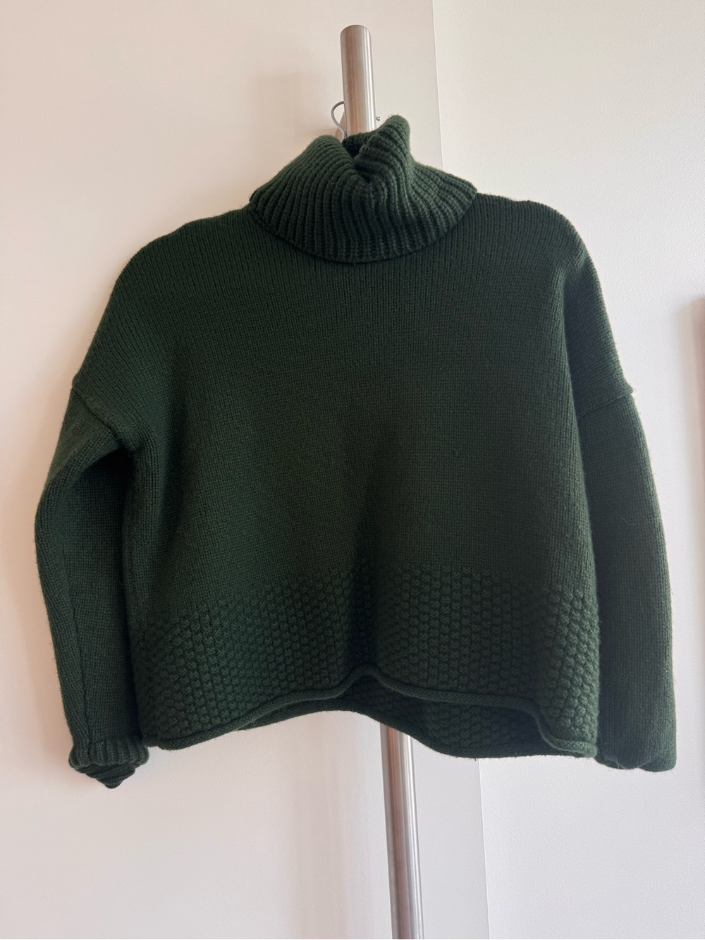 Madewell Forest Green Turtleneck Boxy Knit Sweater